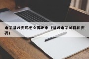 电子游戏密码怎么弄出来（游戏电子邮件和密码）