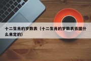 十二生肖的岁数表（十二生肖的岁数表依据什么来定的）
